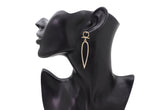 Metal Water Drop Cross Outline Dangle Earrings